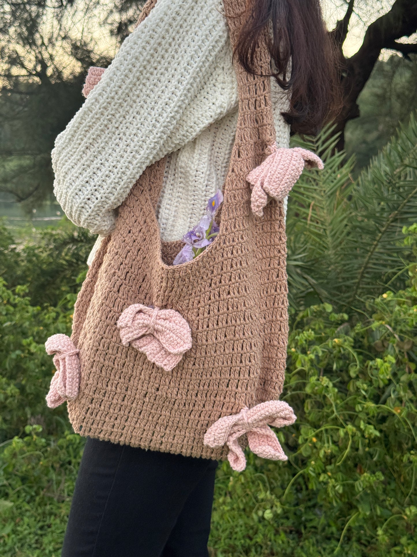 Butterfly Crochet Tote Bag