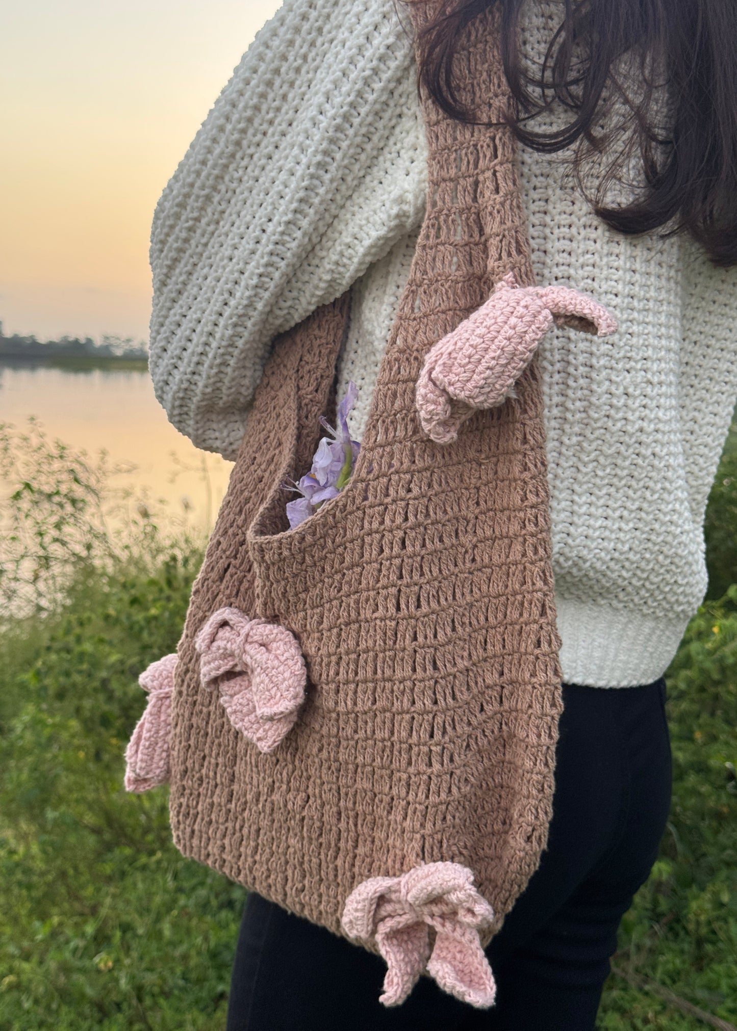 Butterfly Crochet Tote Bag